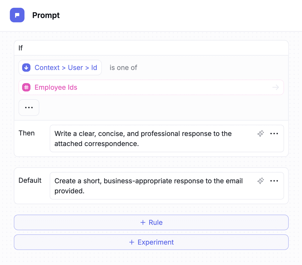 Prompt management example